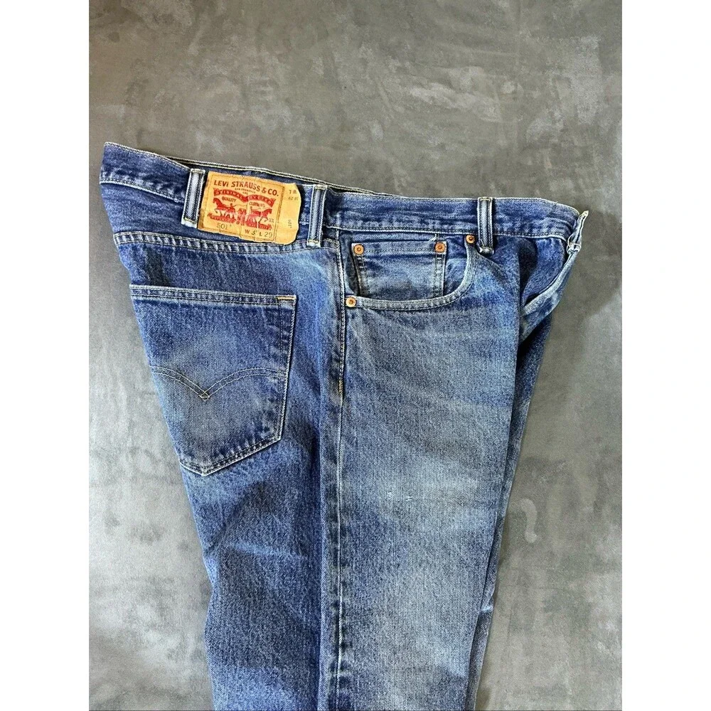 Levi's 501 Men's Original Fit Blue Jeans 38x29 Button Fly Made In Mexico